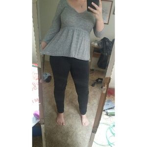 Hollister Gray Babydoll Top size Large